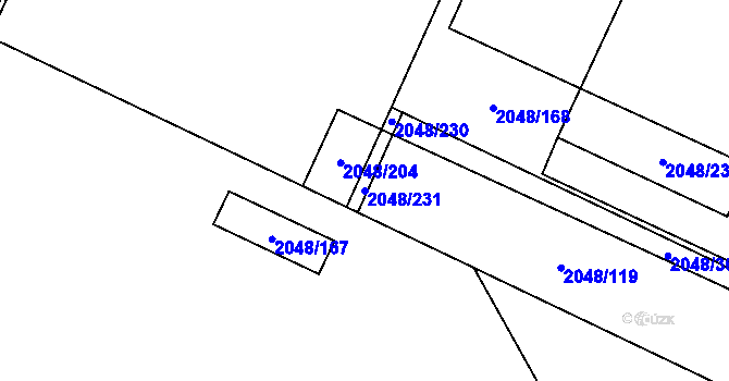 Parcela st. 2048/231 v KÚ Paskov, Katastrální mapa