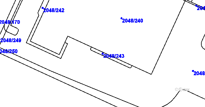 Parcela st. 2048/243 v KÚ Paskov, Katastrální mapa