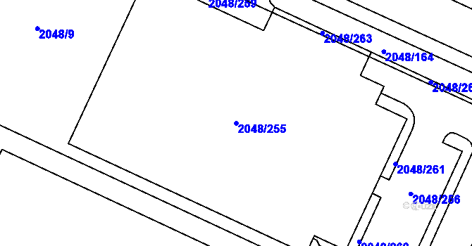 Parcela st. 2048/255 v KÚ Paskov, Katastrální mapa