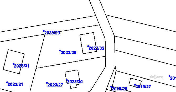 Parcela st. 2023/32 v KÚ Paskov, Katastrální mapa