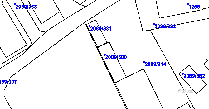 Parcela st. 2089/380 v KÚ Paskov, Katastrální mapa