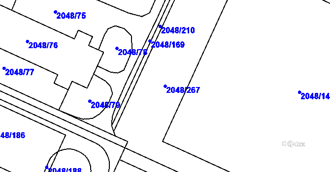 Parcela st. 2048/267 v KÚ Paskov, Katastrální mapa
