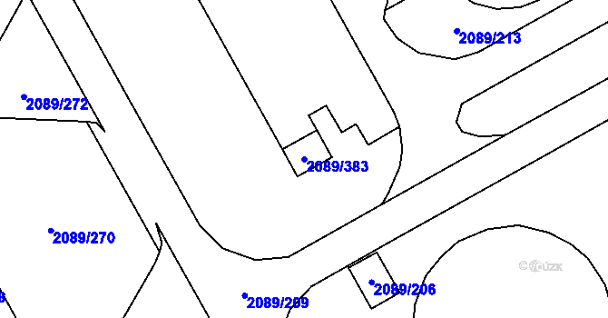 Parcela st. 2089/383 v KÚ Paskov, Katastrální mapa