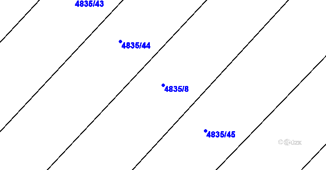 Parcela st. 4835/8 v KÚ Pasohlávky, Katastrální mapa
