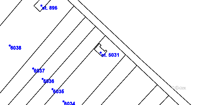 Parcela st. 5031 v KÚ Pasohlávky, Katastrální mapa