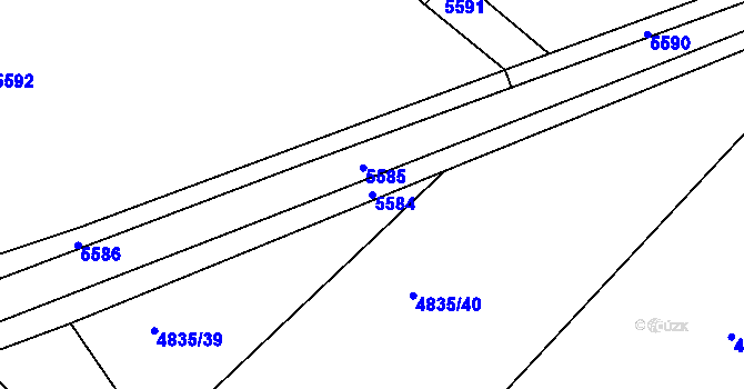 Parcela st. 5584 v KÚ Pasohlávky, Katastrální mapa