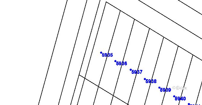 Parcela st. 5935 v KÚ Pasohlávky, Katastrální mapa