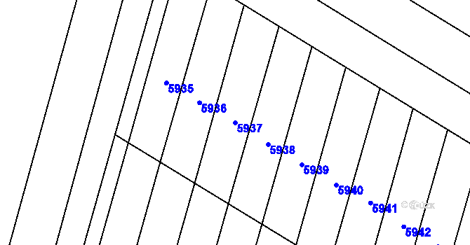Parcela st. 5937 v KÚ Pasohlávky, Katastrální mapa