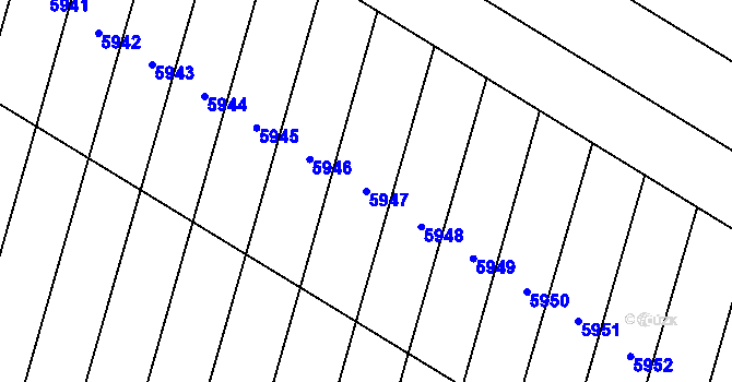 Parcela st. 5947 v KÚ Pasohlávky, Katastrální mapa
