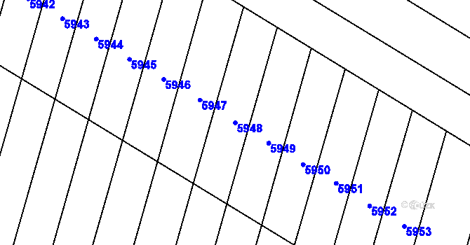 Parcela st. 5948 v KÚ Pasohlávky, Katastrální mapa