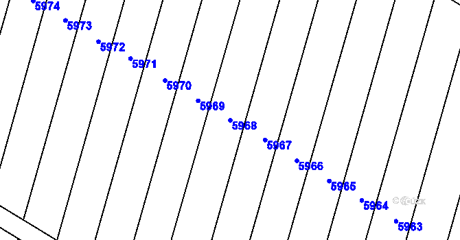 Parcela st. 5968 v KÚ Pasohlávky, Katastrální mapa
