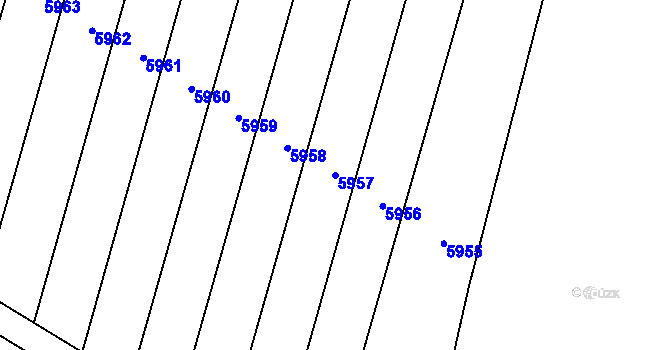 Parcela st. 5957 v KÚ Pasohlávky, Katastrální mapa