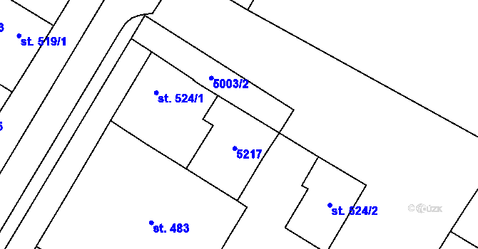 Parcela st. 524/4 v KÚ Pasohlávky, Katastrální mapa