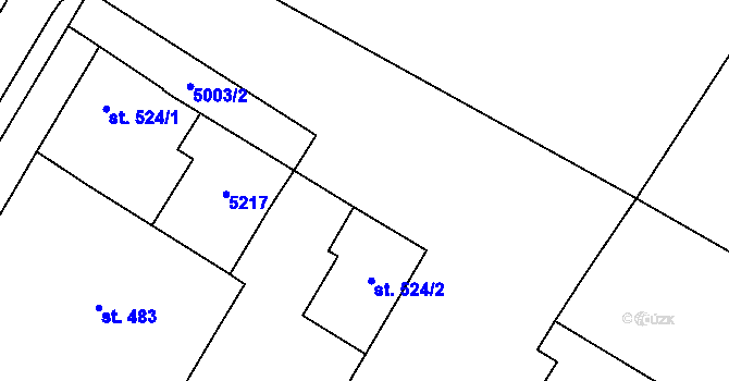 Parcela st. 5003/1 v KÚ Pasohlávky, Katastrální mapa