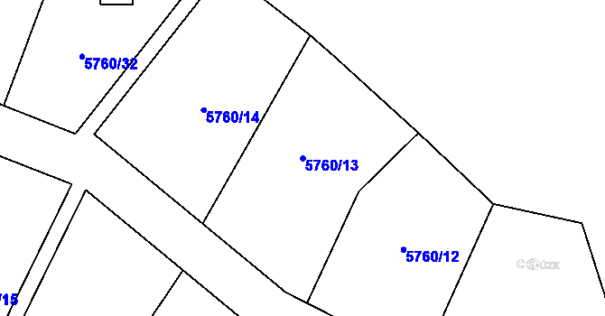 Parcela st. 5760/13 v KÚ Pasohlávky, Katastrální mapa