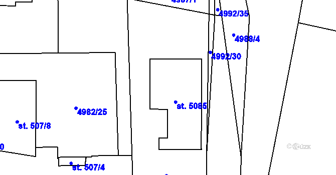 Parcela st. 5085 v KÚ Pasohlávky, Katastrální mapa