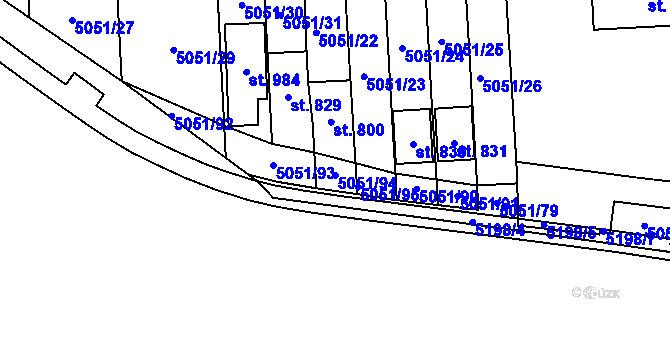 Parcela st. 5051/94 v KÚ Pasohlávky, Katastrální mapa