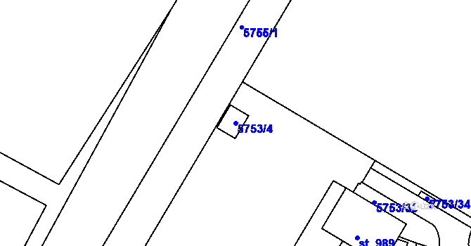 Parcela st. 5753/4 v KÚ Pasohlávky, Katastrální mapa