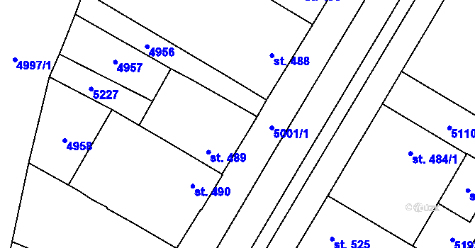 Parcela st. 489 v KÚ Pasohlávky, Katastrální mapa