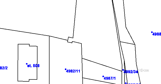 Parcela st. 515 v KÚ Pasohlávky, Katastrální mapa