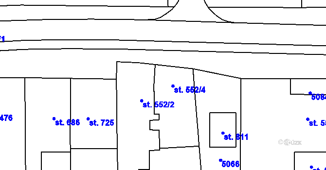 Parcela st. 552/4 v KÚ Pasohlávky, Katastrální mapa