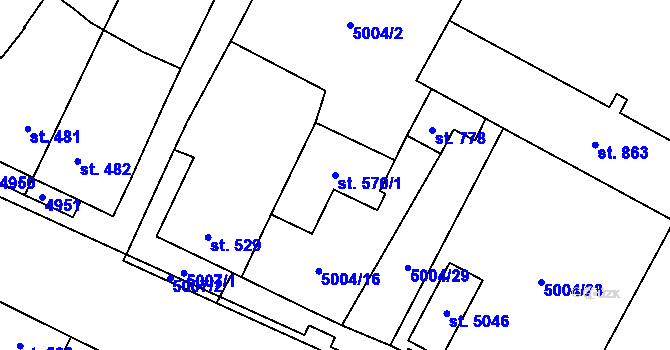 Parcela st. 570/1 v KÚ Pasohlávky, Katastrální mapa