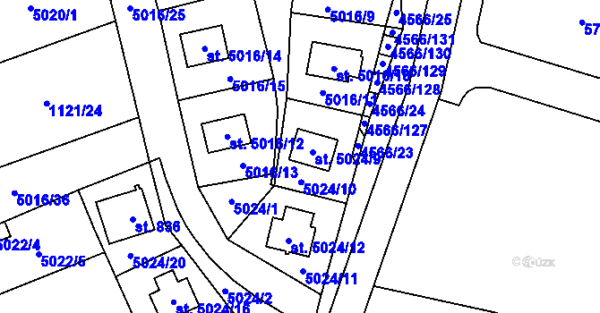 Parcela st. 5024/9 v KÚ Pasohlávky, Katastrální mapa