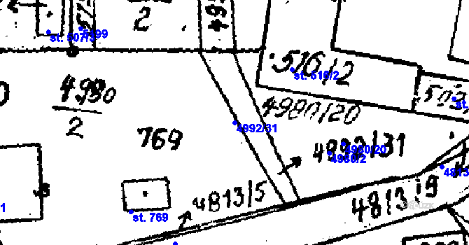 Parcela st. 4992/31 v KÚ Pasohlávky, Katastrální mapa