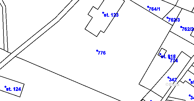 Parcela st. 776 v KÚ Pastviny u Klášterce nad Orlicí, Katastrální mapa