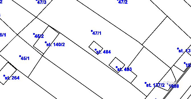 Parcela st. 484 v KÚ Pašovice na Moravě, Katastrální mapa