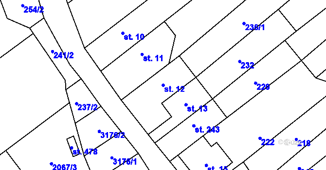 Parcela st. 12 v KÚ Pašovice na Moravě, Katastrální mapa