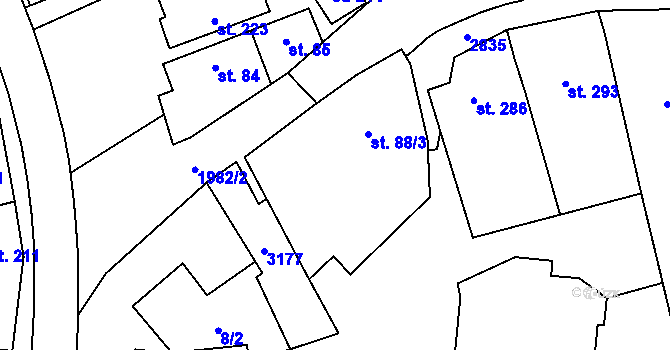 Parcela st. 88/1 v KÚ Pašovice na Moravě, Katastrální mapa