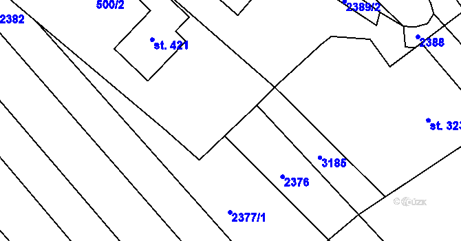 Parcela st. 323/7 v KÚ Pašovice na Moravě, Katastrální mapa