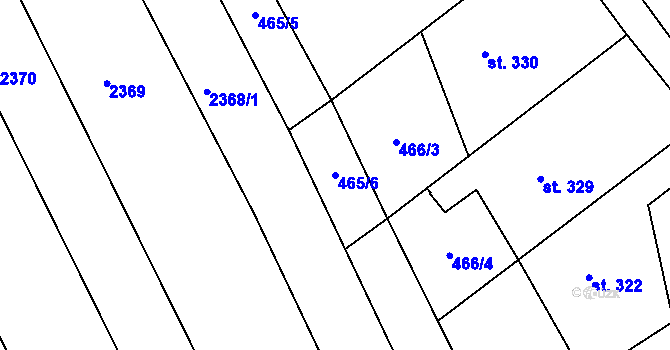 Parcela st. 465/6 v KÚ Pašovice na Moravě, Katastrální mapa