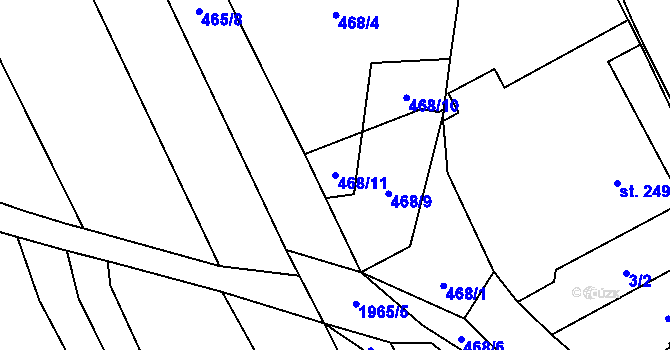 Parcela st. 468/11 v KÚ Pašovice na Moravě, Katastrální mapa