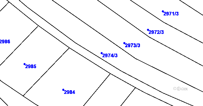 Parcela st. 2974/3 v KÚ Pašovice na Moravě, Katastrální mapa