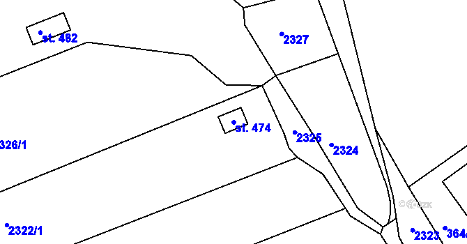 Parcela st. 474 v KÚ Pašovice na Moravě, Katastrální mapa