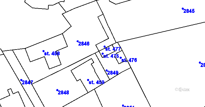 Parcela st. 475 v KÚ Pašovice na Moravě, Katastrální mapa