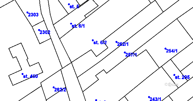 Parcela st. 6/3 v KÚ Pašovice na Moravě, Katastrální mapa