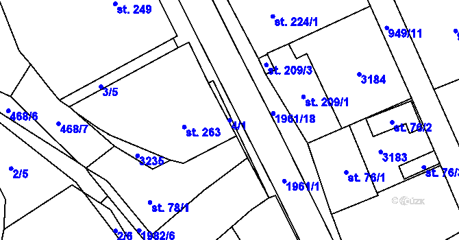 Parcela st. 4/1 v KÚ Pašovice na Moravě, Katastrální mapa