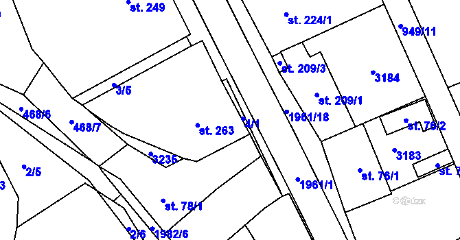 Parcela st. 4/2 v KÚ Pašovice na Moravě, Katastrální mapa