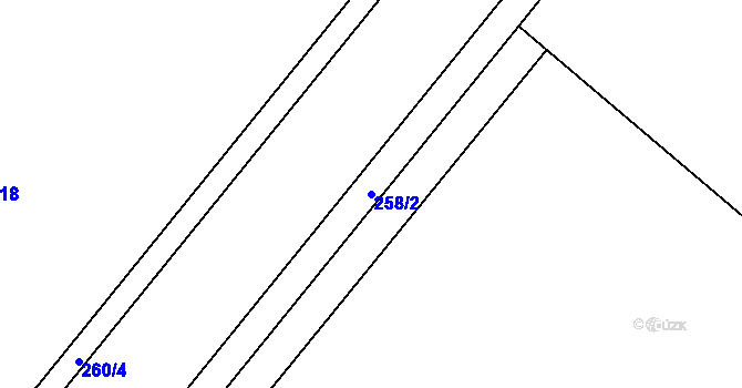 Parcela st. 258/2 v KÚ Pátek u Poděbrad, Katastrální mapa