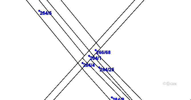 Parcela st. 266/68 v KÚ Pátek u Poděbrad, Katastrální mapa