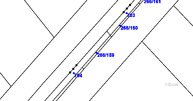 Parcela st. 266/70 v KÚ Pátek u Poděbrad, Katastrální mapa
