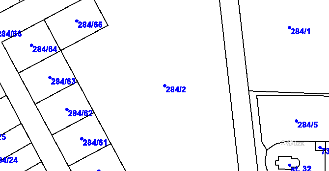 Parcela st. 284/2 v KÚ Pátek u Poděbrad, Katastrální mapa