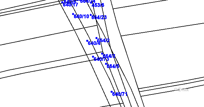 Parcela st. 664/3 v KÚ Pátek u Poděbrad, Katastrální mapa