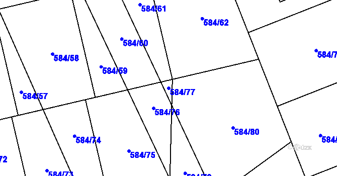 Parcela st. 584/77 v KÚ Pátek u Poděbrad, Katastrální mapa