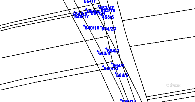 Parcela st. 640/4 v KÚ Pátek u Poděbrad, Katastrální mapa
