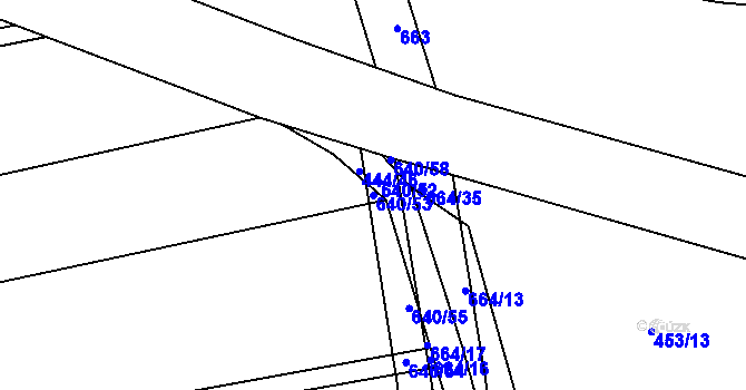 Parcela st. 640/53 v KÚ Pátek u Poděbrad, Katastrální mapa