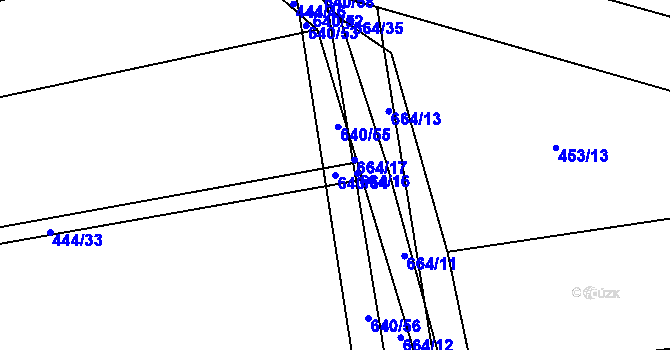 Parcela st. 640/54 v KÚ Pátek u Poděbrad, Katastrální mapa
